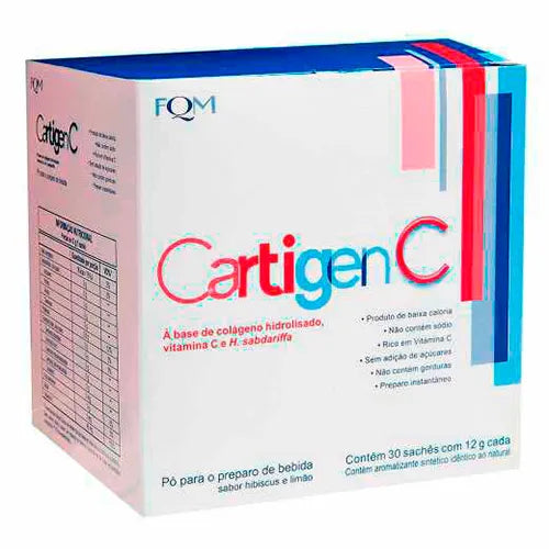 Colágeno Cartigen C Hibisco E Limão 30 Sachês De 12g